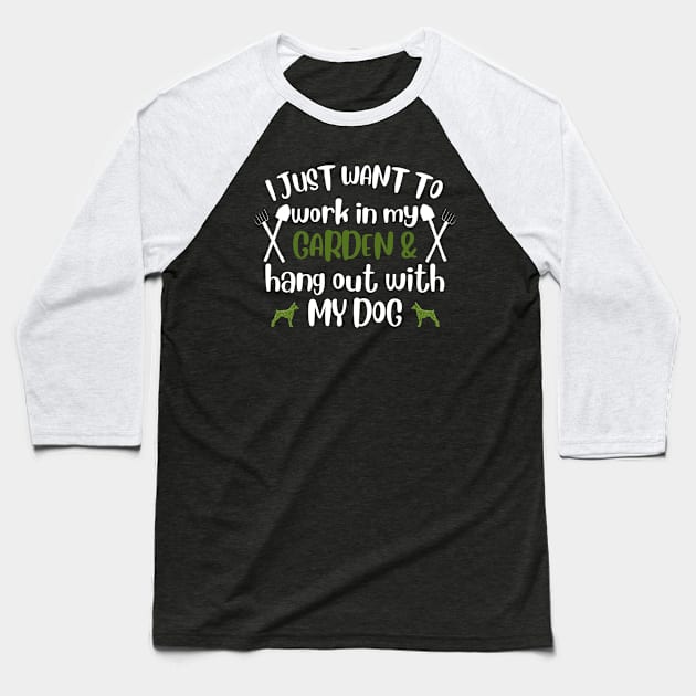 I just want to work in my garden and hangout with my dog. Baseball T-Shirt by Emouran